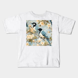 North American Birds - Magpie Kids T-Shirt